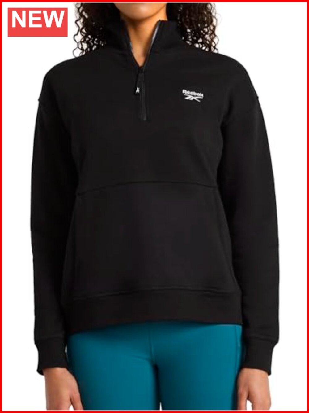 Half-Zip Fleece Sweatshirt Midweight Cotton-Poly Standard Fit Casual
